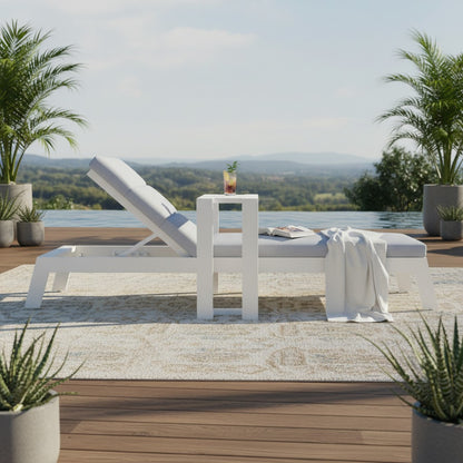 ALUXO Dasia White Outdoor Sun Lounger