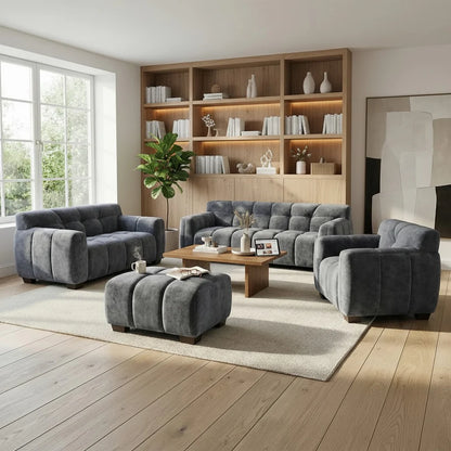 ALUXO Harlem Deep Channel Stitched 2 Seater Sofa In Cocoa Chocolate Mermaid Velvet