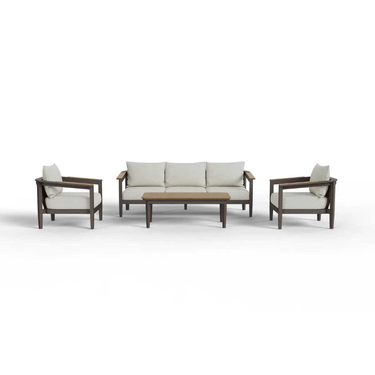 ALUXO Hemera Outdoor Range Wood 5 Seater Lounge Set