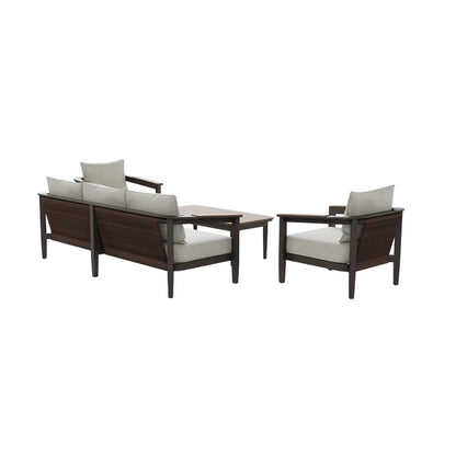 ALUXO Hemera Outdoor Range Wood 5 Seater Lounge Set