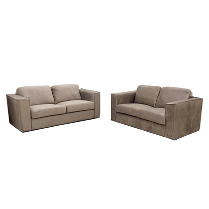 Hudson 3+2 Seater Sofa With Fixed Back Cushion In Ebony Black Velvet Fabric