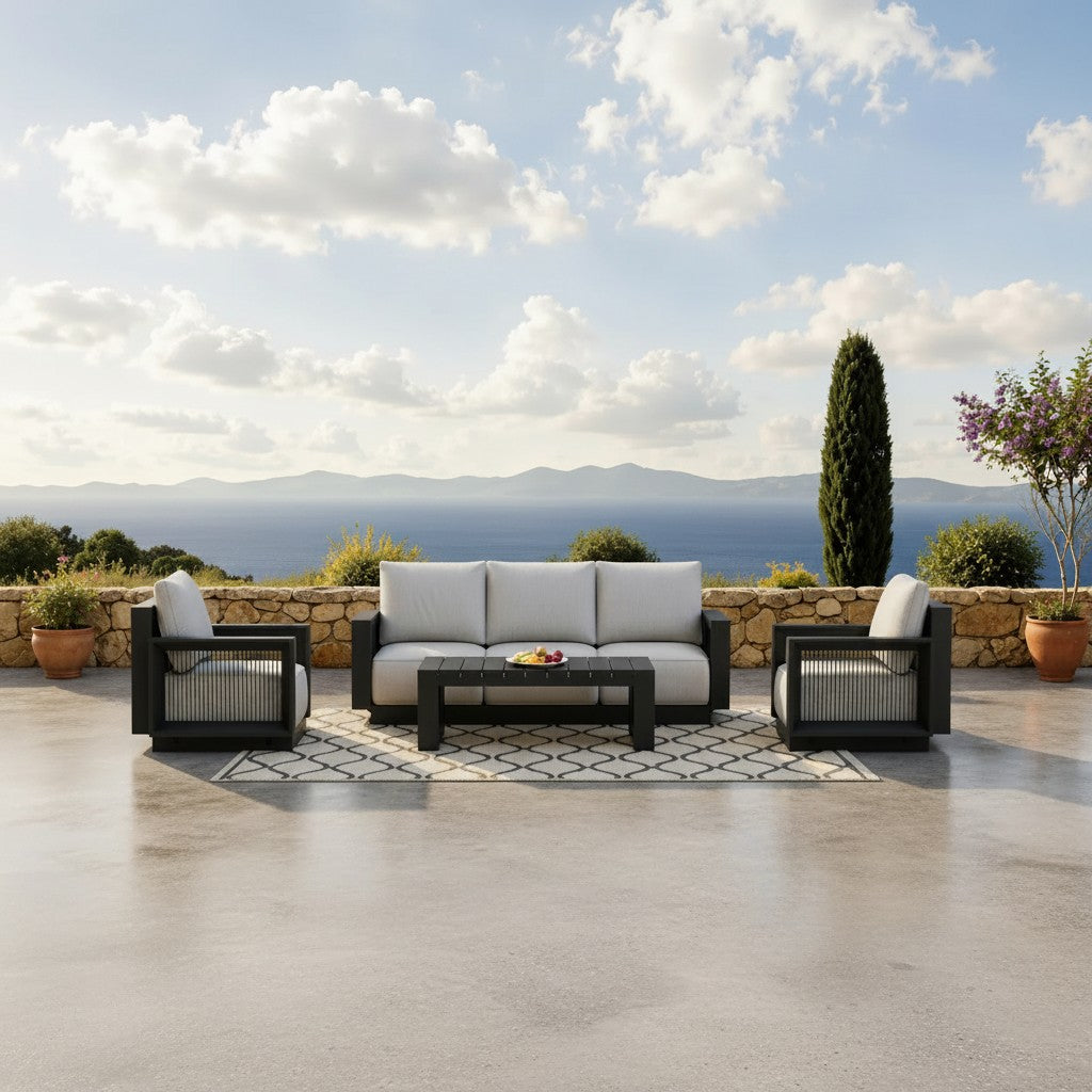 ALUXO Ikos Onyx 5 Seater Outdoor Lounge Set