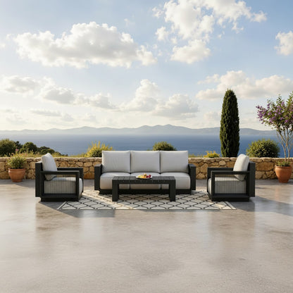 ALUXO Ikos Onyx 5 Seater Outdoor Lounge Set