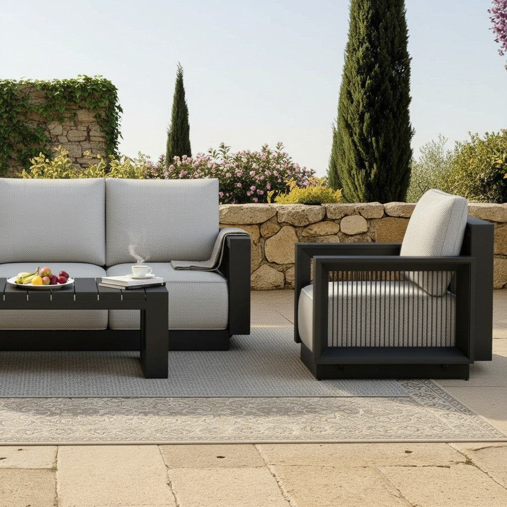 ALUXO Ikos Onyx 5 Seater Outdoor Lounge Set