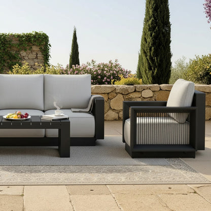 ALUXO Ikos Onyx 5 Seater Outdoor Lounge Set