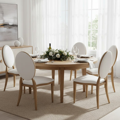 Jasmine Dining Chair In White PU Leather And Gold Legs