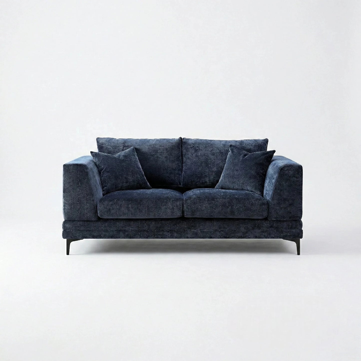 ALUXO Lenox 2 Seater Sofa In Aegean Blue Mermaid Velvet
