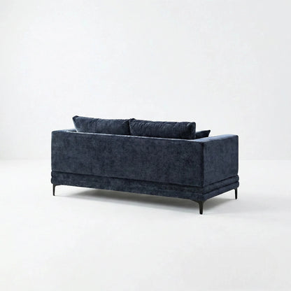 ALUXO Lenox 2 Seater Sofa In Aegean Blue Mermaid Velvet