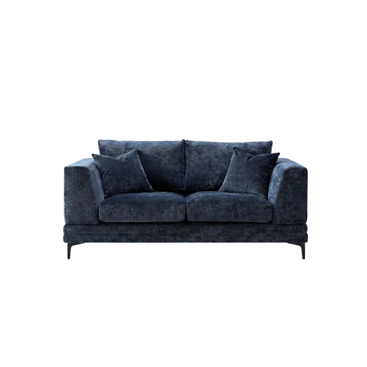 ALUXO Lenox 2 Seater Sofa In Aegean Blue Mermaid Velvet