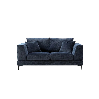 ALUXO Lenox 2 Seater Sofa In Aegean Blue Mermaid Velvet
