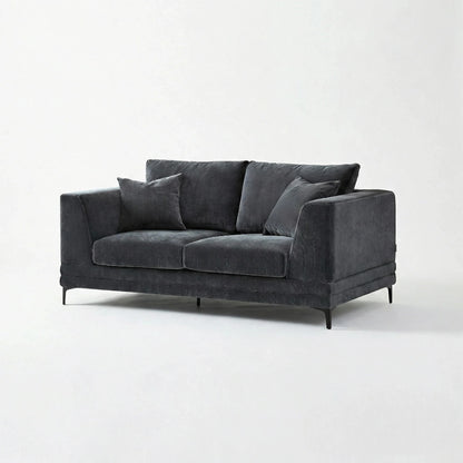 ALUXO Lenox 2 Seater Sofa In Aegean Blue Mermaid Velvet