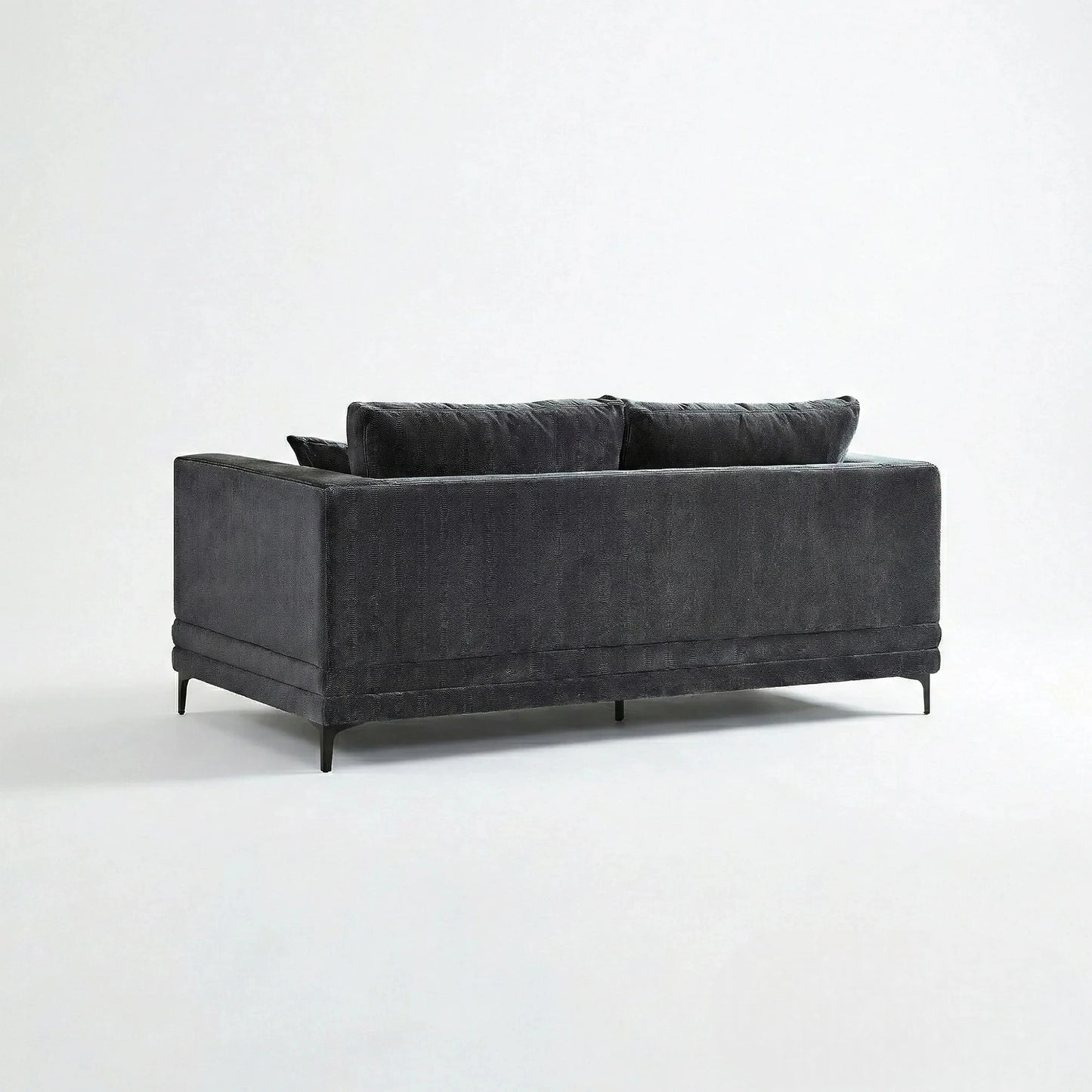 ALUXO Lenox 2 Seater Sofa In Aegean Blue Mermaid Velvet