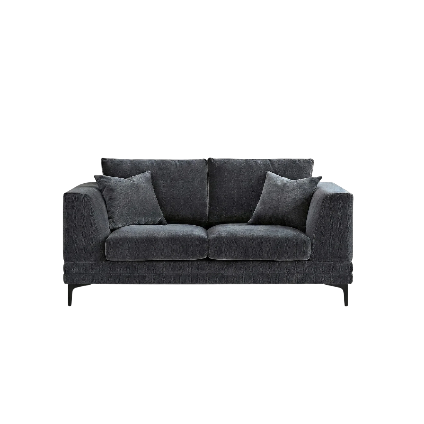 ALUXO Lenox 2 Seater Sofa In Aegean Blue Mermaid Velvet
