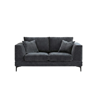 ALUXO Lenox 2 Seater Sofa In Aegean Blue Mermaid Velvet