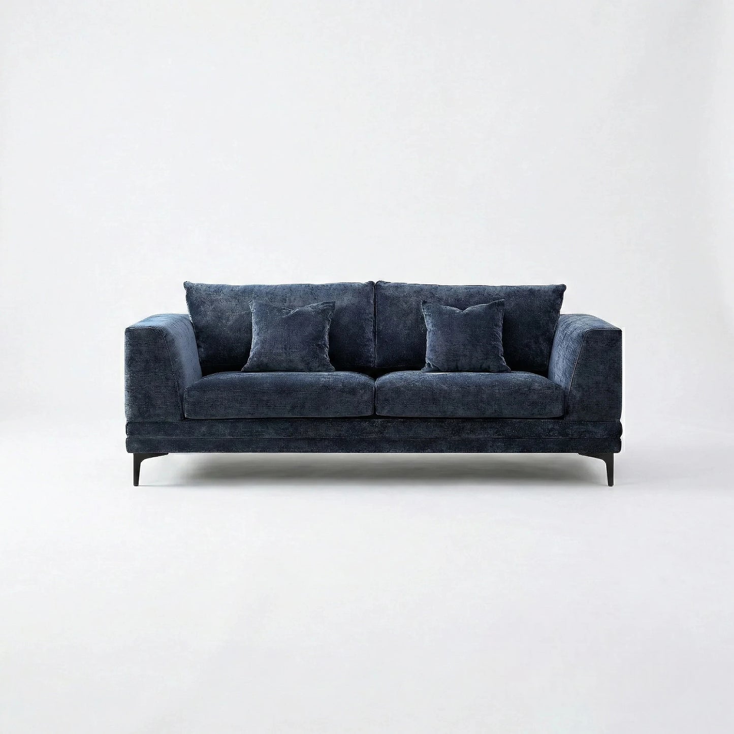 ALUXO Lenox 3 Seater Sofa In Aegean Blue Mermaid Velvet