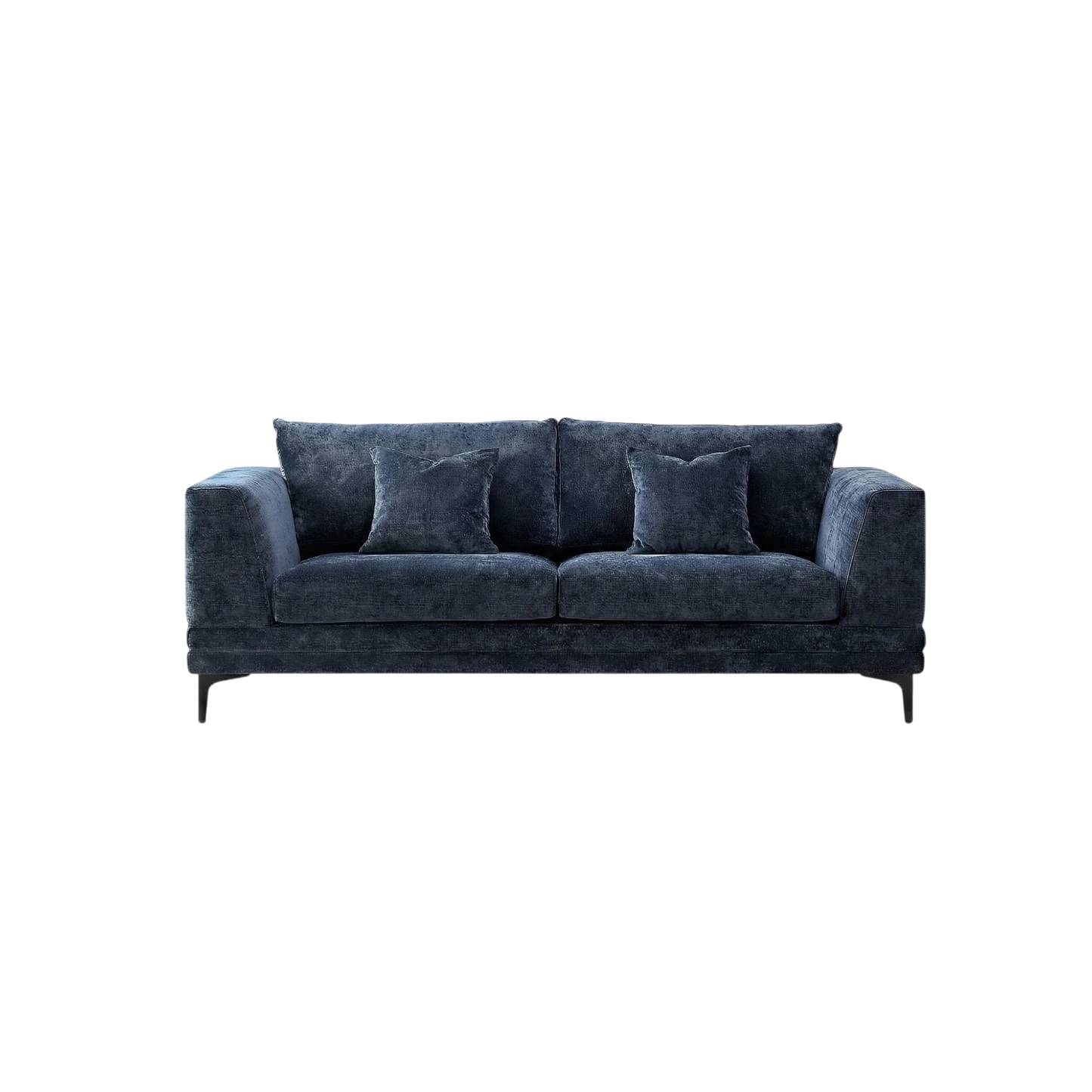ALUXO Lenox 3 Seater Sofa In Aegean Blue Mermaid Velvet
