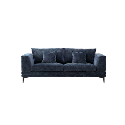 ALUXO Lenox 3 Seater Sofa In Aegean Blue Mermaid Velvet
