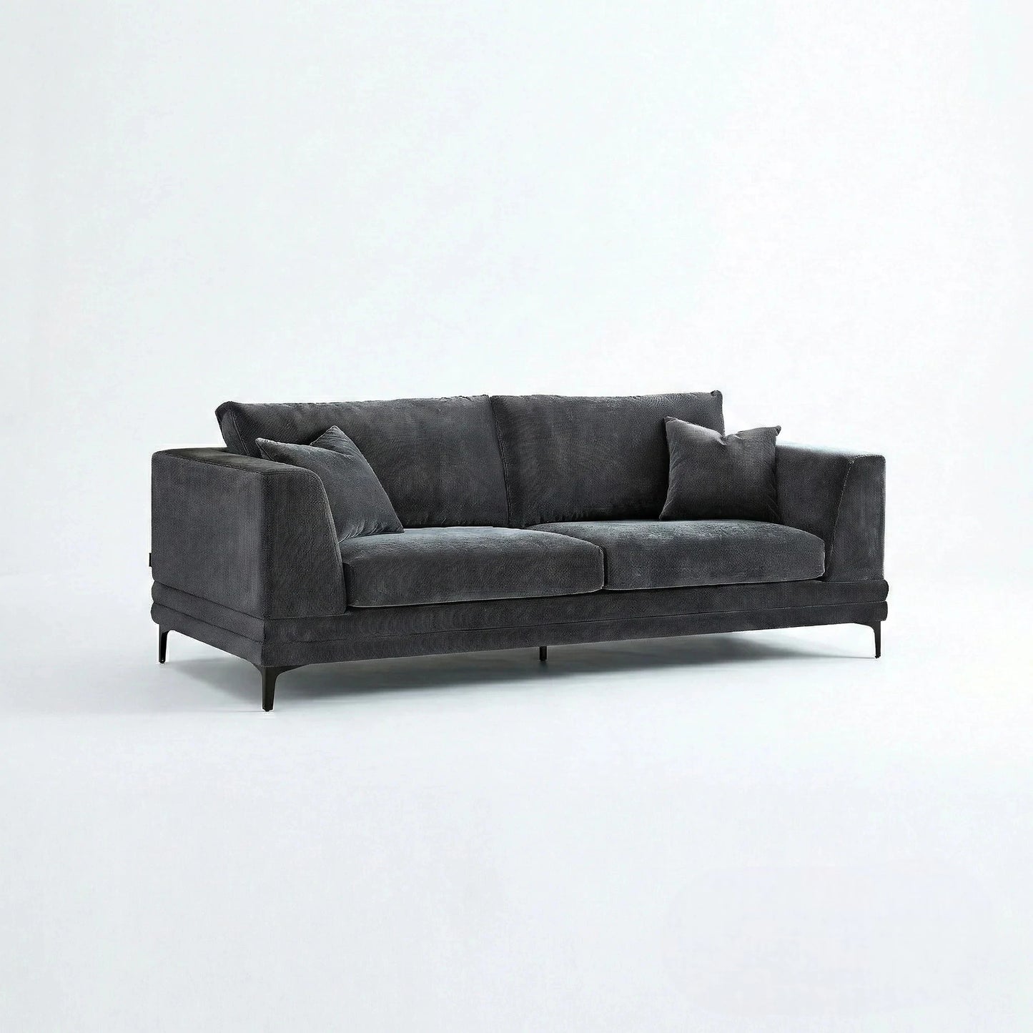 ALUXO Lenox 3 Seater Sofa In Aegean Blue Mermaid Velvet