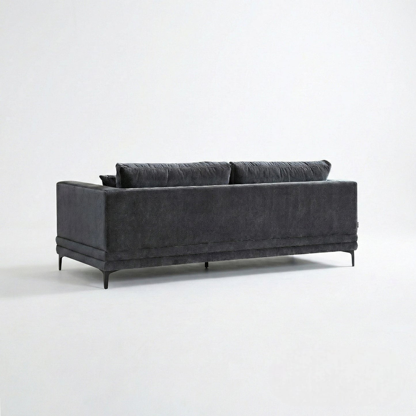 ALUXO Lenox 3 Seater Sofa In Aegean Blue Mermaid Velvet