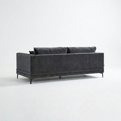 ALUXO Lenox 3 Seater Sofa In Aegean Blue Mermaid Velvet
