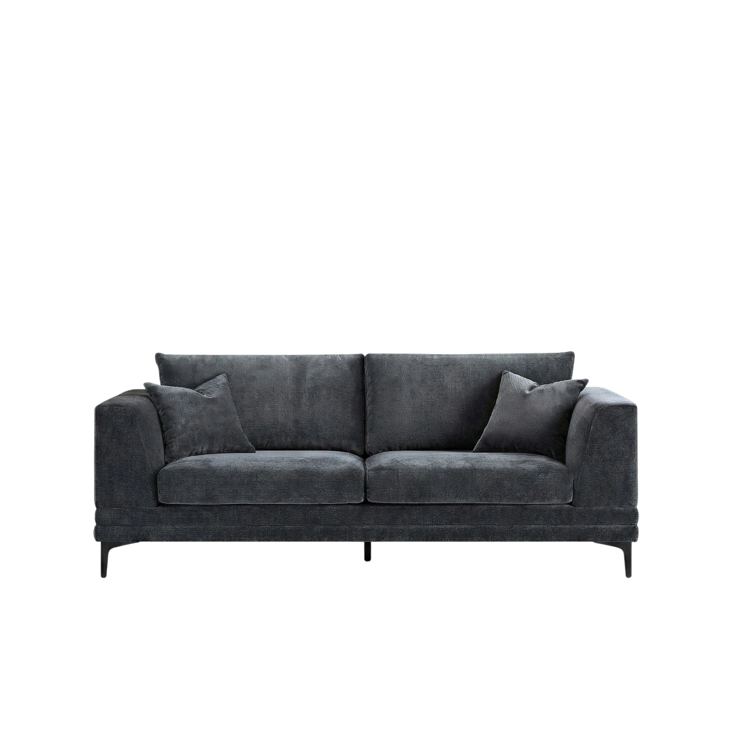 ALUXO Lenox 3 Seater Sofa In Aegean Blue Mermaid Velvet