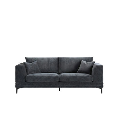 ALUXO Lenox 3 Seater Sofa In Aegean Blue Mermaid Velvet