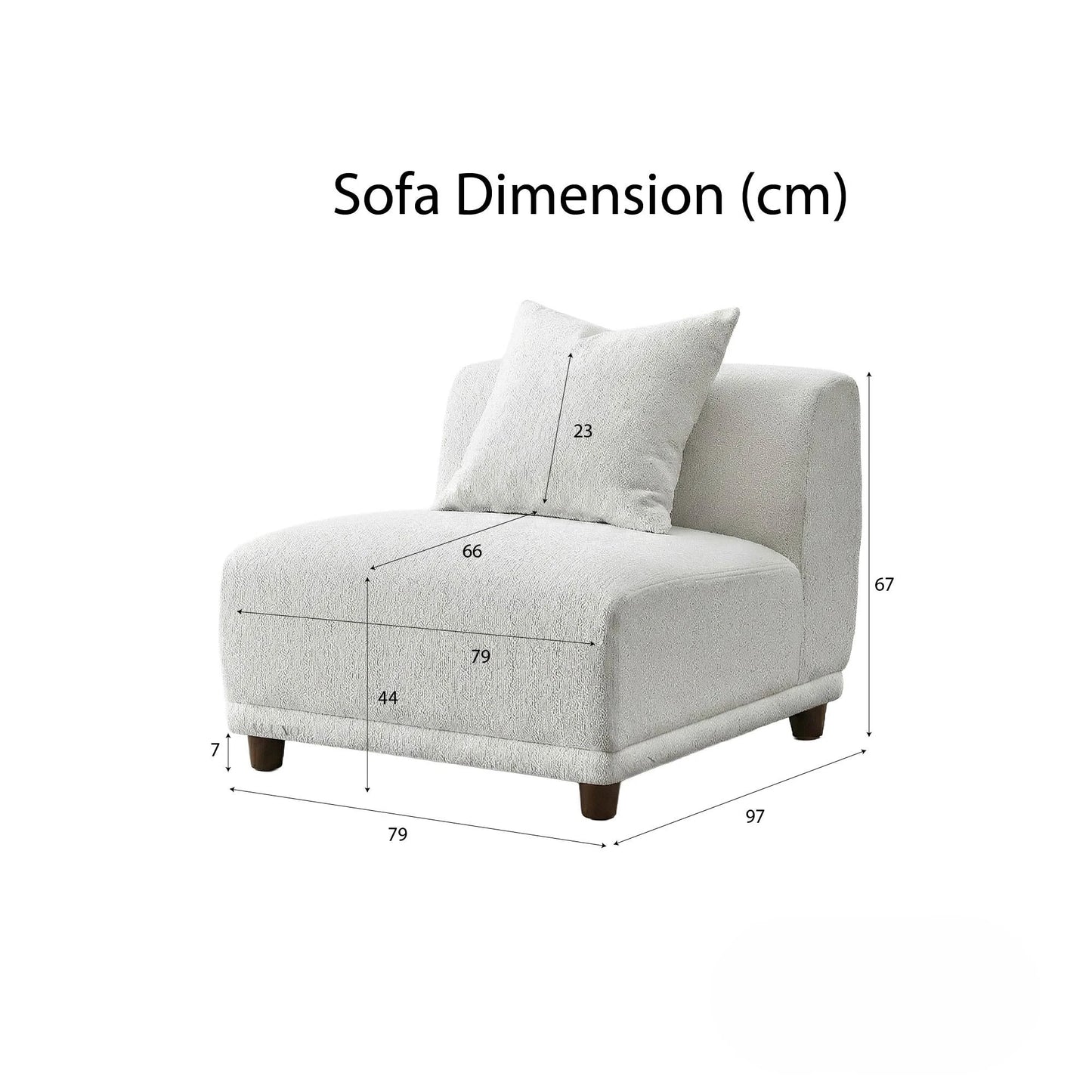 ALUXO Lottie 5 Seater Modular Corner Sofa In Polar White Boucle Fabric