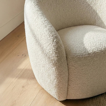ALUXO Nolita Accent Armchair In Koala Boucle Fabric