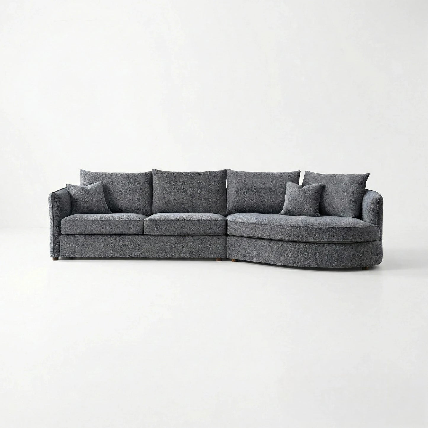 ALUXO Rubin Right Hand Facing Corner Sofa In Pebble Grey Boucle Fabric
