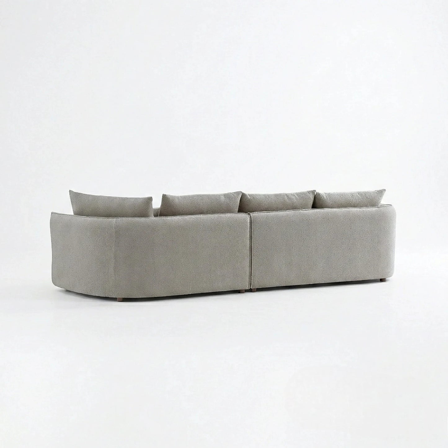 ALUXO Rubin Right Hand Facing Corner Sofa In Pebble Grey Boucle Fabric