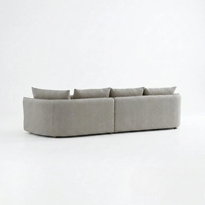 ALUXO Rubin Right Hand Facing Corner Sofa In Pebble Grey Boucle Fabric