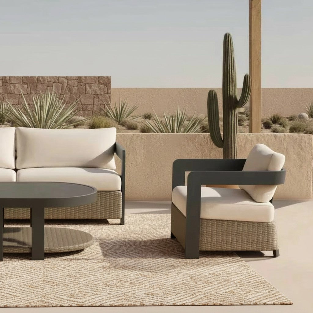 ALUXO Selene Wicker 5 Seater Outdoor Lounge Set