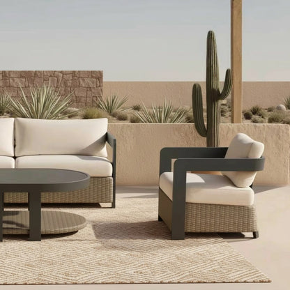 ALUXO Selene Wicker 5 Seater Outdoor Lounge Set