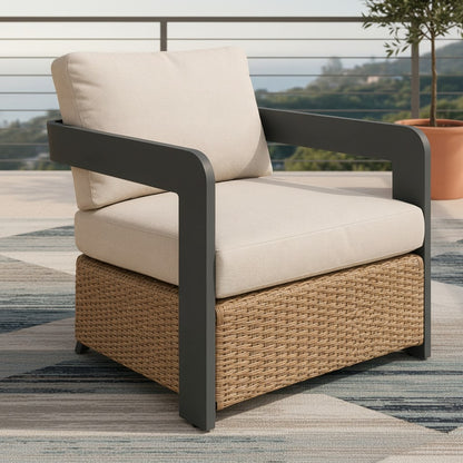 ALUXO Selene Wicker 5 Seater Outdoor Lounge Set