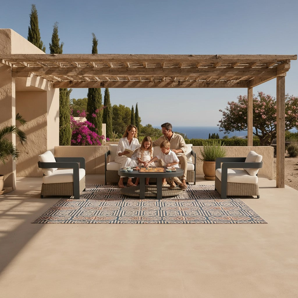 ALUXO Selene Wicker 5 Seater Outdoor Lounge Set