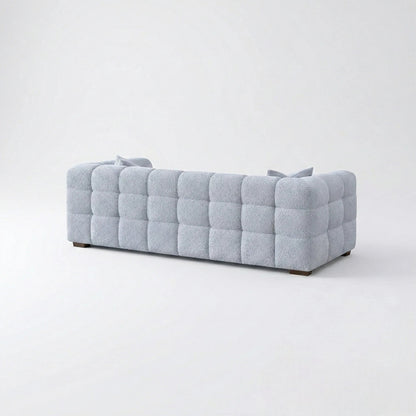 ALUXO Tribeca Bubble 3 Seater Sofa In Oatmeal Beige Boucle Fabric