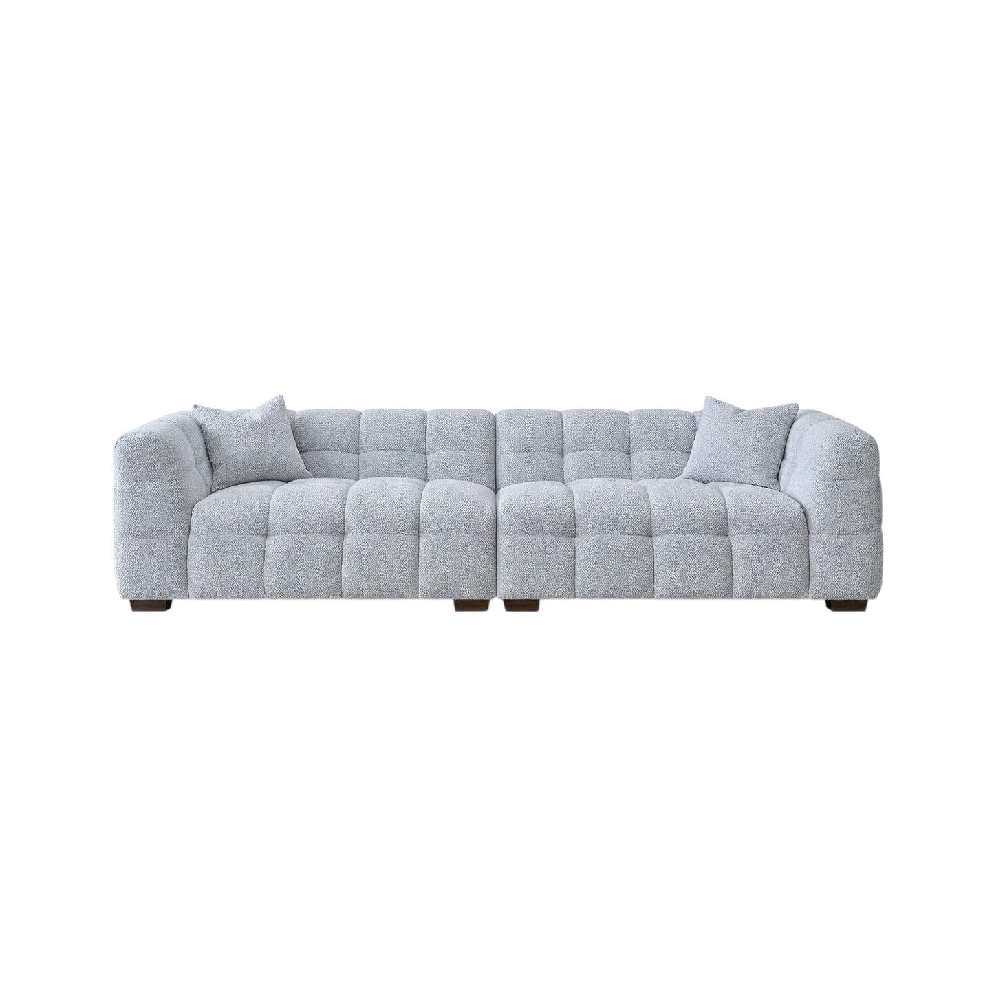 ALUXO Tribeca Bubble 4 Seater Large Sofa In Oatmeal Beige Boucle Fabric
