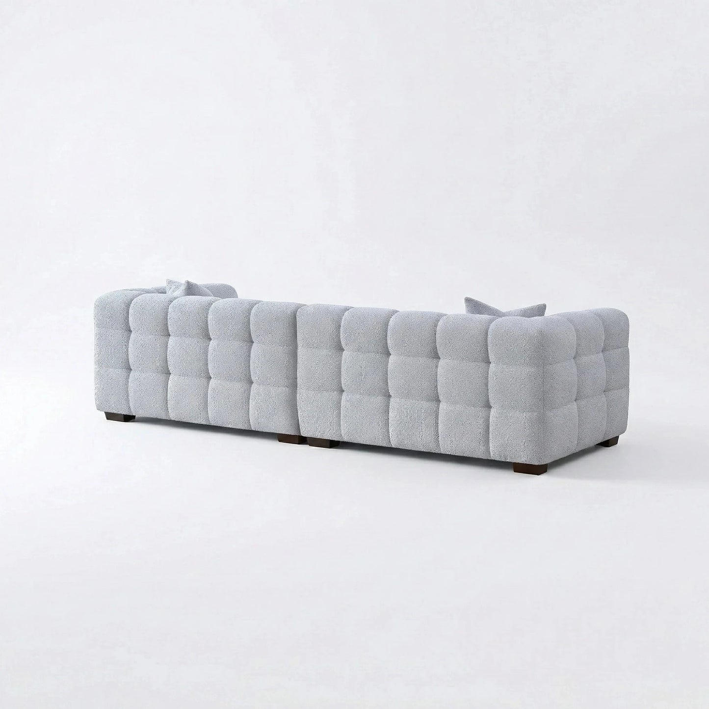 ALUXO Tribeca Bubble 4 Seater Large Sofa In Oatmeal Beige Boucle Fabric