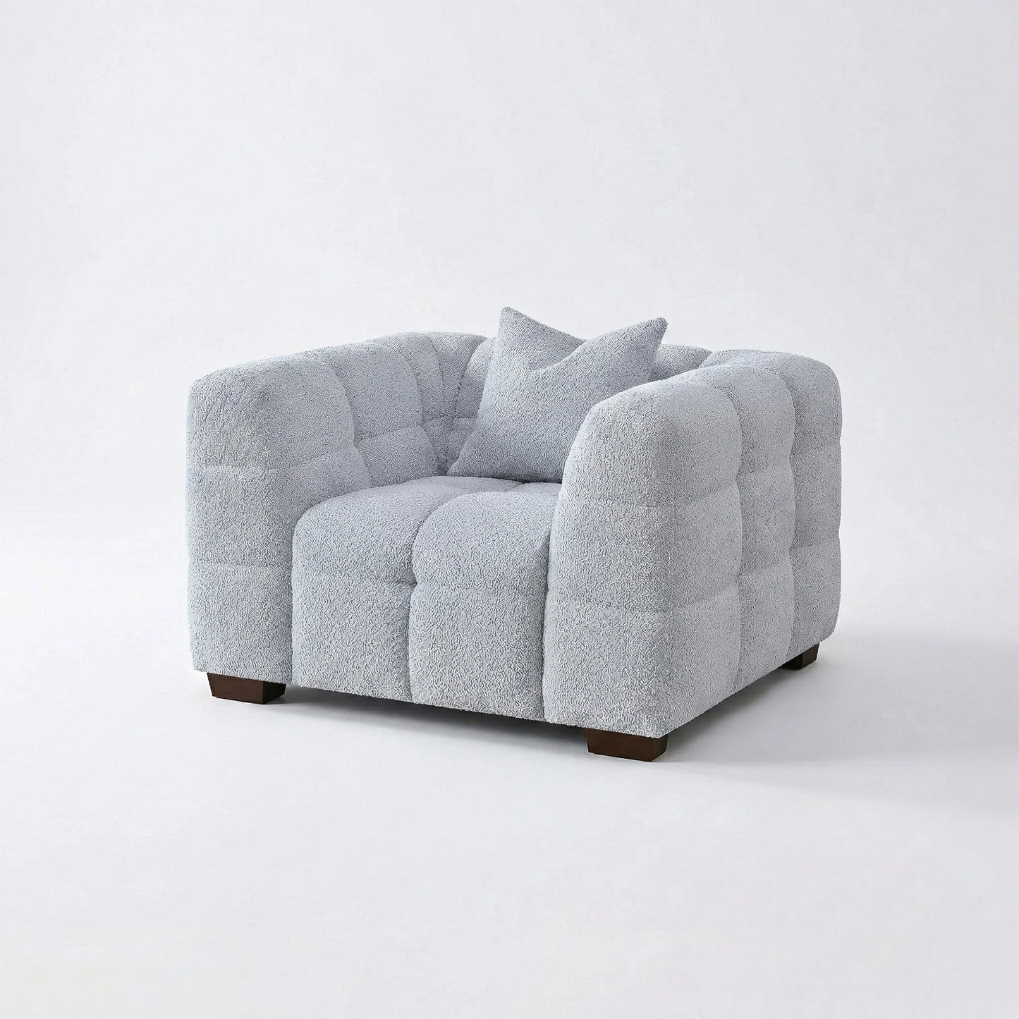 ALUXO Tribeca Bubble Armchair In Pearl Boucle Fabric