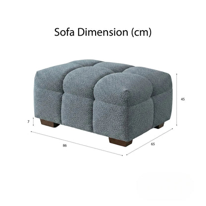 ALUXO Tribeca Bubble Upholstered Footstool In Iron Grey Boucle Fabric