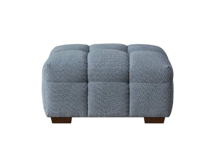 ALUXO Tribeca Bubble Upholstered Footstool In Iron Grey Boucle Fabric