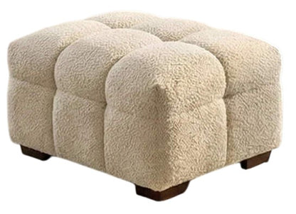 ALUXO Tribeca Bubble Upholstered Footstool In Iron Grey Boucle Fabric