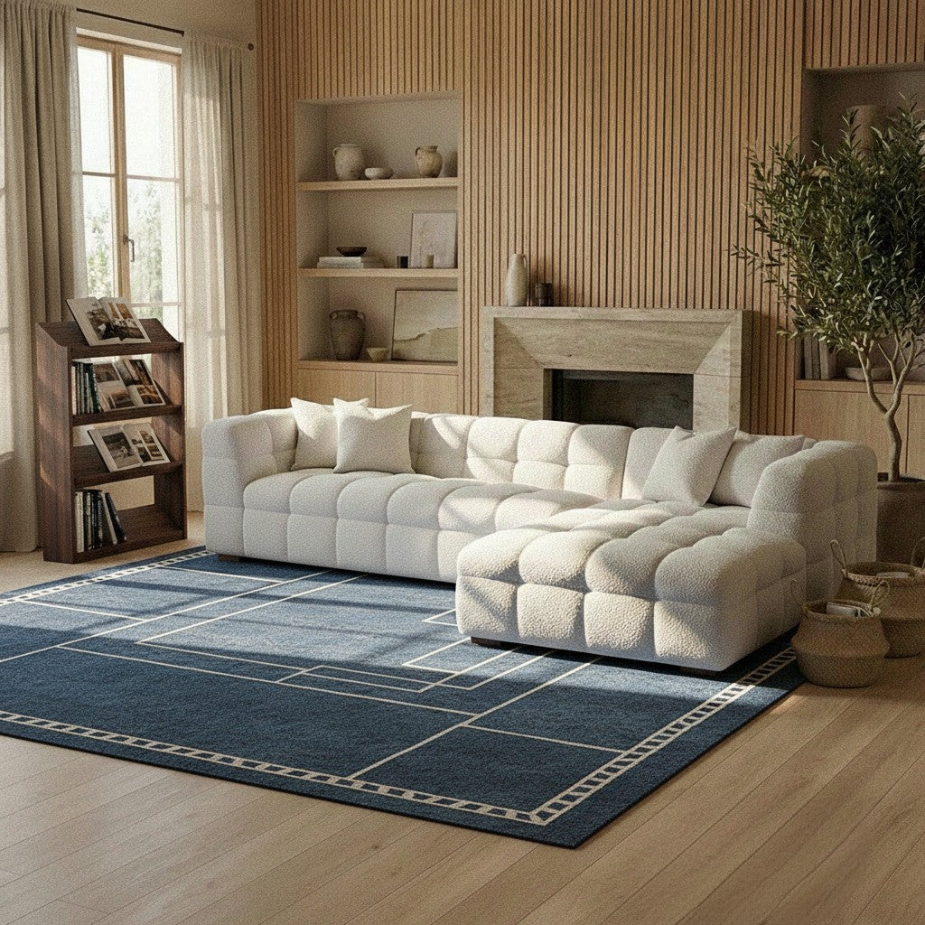 ALUXO Tribeca Bubble Right Hand Facing Corner Sofa In Iron Grey Boucle Fabric