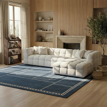 ALUXO Tribeca Bubble Right Hand Facing Corner Sofa In Iron Grey Boucle Fabric