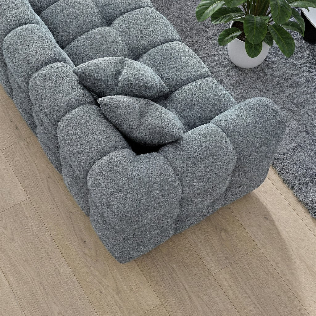 ALUXO Tribeca Bubble Right Hand Facing Corner Sofa In Iron Grey Boucle Fabric