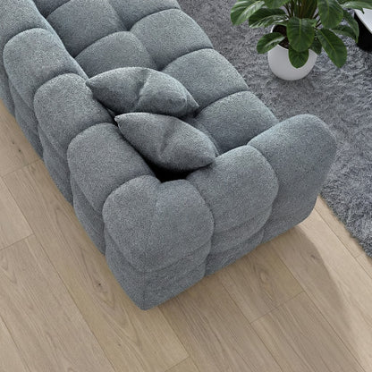 ALUXO Tribeca Bubble Right Hand Facing Corner Sofa In Iron Grey Boucle Fabric