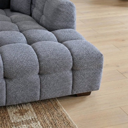 ALUXO Tribeca Bubble Right Hand Facing Corner Sofa In Iron Grey Boucle Fabric