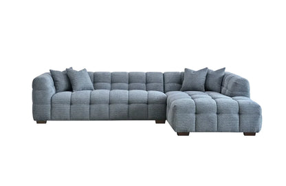 ALUXO Tribeca Bubble Right Hand Facing Corner Sofa In Iron Grey Boucle Fabric