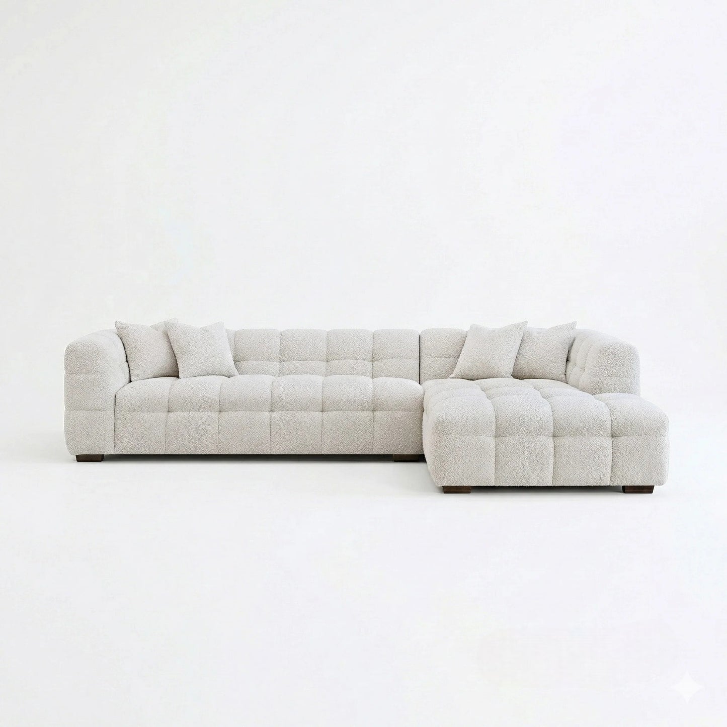 ALUXO Tribeca Bubble Right Hand Facing Corner Sofa In Iron Grey Boucle Fabric