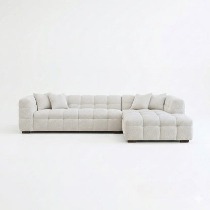 ALUXO Tribeca Bubble Right Hand Facing Corner Sofa In Iron Grey Boucle Fabric